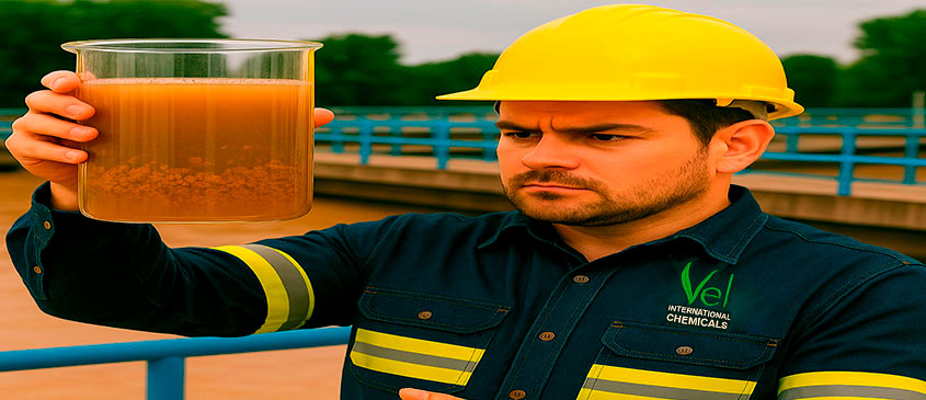 ingeniero con altos problemas de turbidez en el agua residual