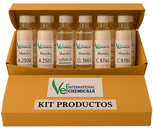 kit de productos vel chemicals para pruebas de jarras